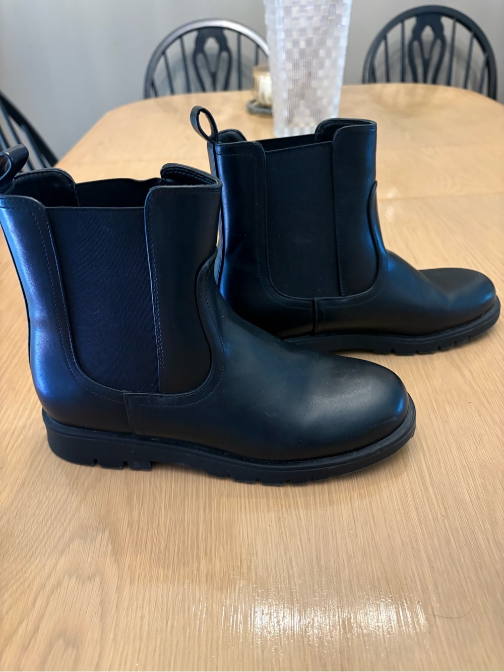 Girls Gap Faux Leather Black Boots